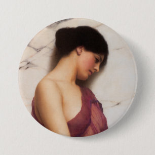Bóton Redondo 7.62cm A Menina do Tamborim por John William Godward