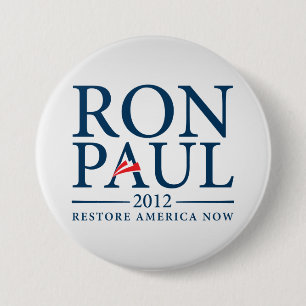 Bóton Redondo 7.62cm A restauração América de Ron Paul abotoa-se ago
