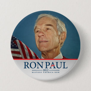 Bóton Redondo 7.62cm A restauração América de Ron Paul abotoa-se agora