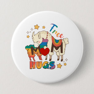 Bóton Redondo 7.62cm Abraços de Mãe Grátis - Abraço do Orgulho LGBTQ do