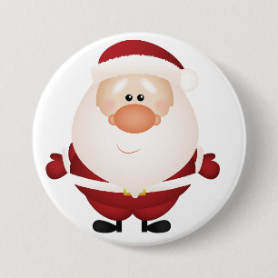 Bóton Redondo 7.62cm Abraços do Botão Santa Claus