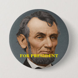 Bóton Redondo 7.62cm Abraham Lincoln Para O Presidente Button