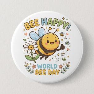 Bóton Redondo 7.62cm Adorável ilustração "Abe feliz!" para o Dia Mundia