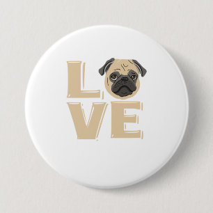 Bóton Redondo 7.62cm Adoro Os Meus Presentes De Pug Para Pug Lovers