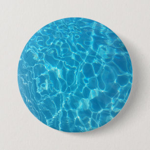 Bóton Redondo 7.62cm Água de Piscina Azul Céu Cristalino