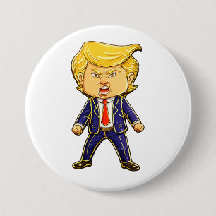Bóton Redondo 7.62cm Alfinete de Meme Trump Feliz Arte Pop Trump Irrita