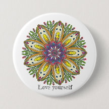 Ame a si mesmo flores mandala