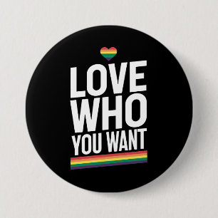 Bóton Redondo 7.62cm Ame Quem Você Quer Bandeira do Orgulho Gay Arco-Ír