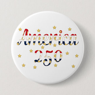 Bóton Redondo 7.62cm América 250 vermelho branco azul dourado 