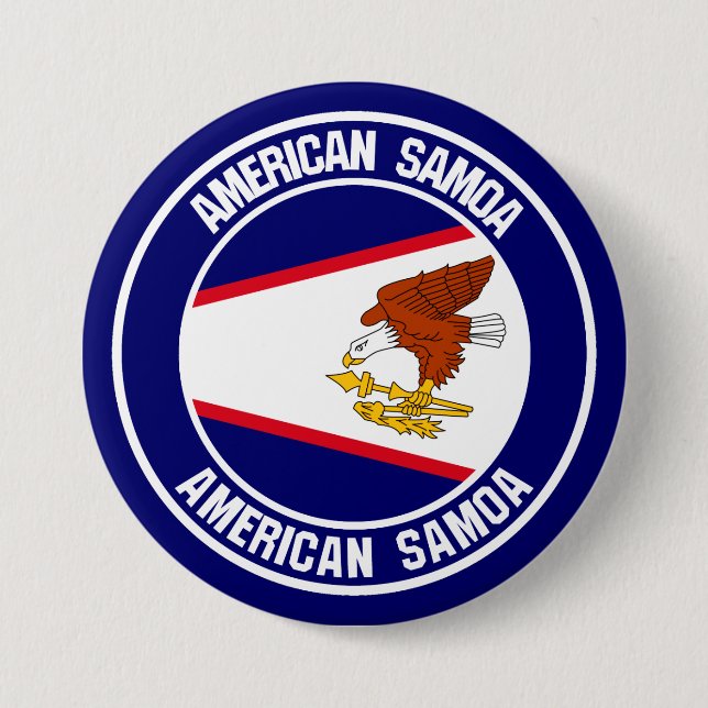 Bóton Redondo 7.62cm American Samoa Round Emblem (Frente)