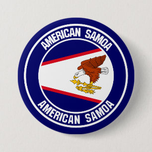 Bóton Redondo 7.62cm American Samoa Round Emblem