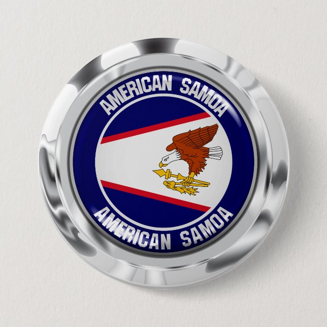 Bóton Redondo 7.62cm American Samoa Round Emblem (Frente)