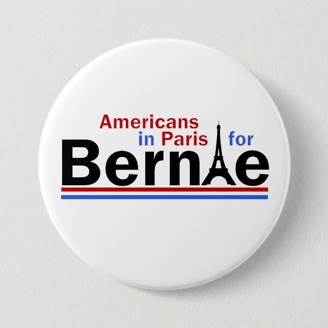 Bóton Redondo 7.62cm Americanos em Paris para Bernie (Frente)