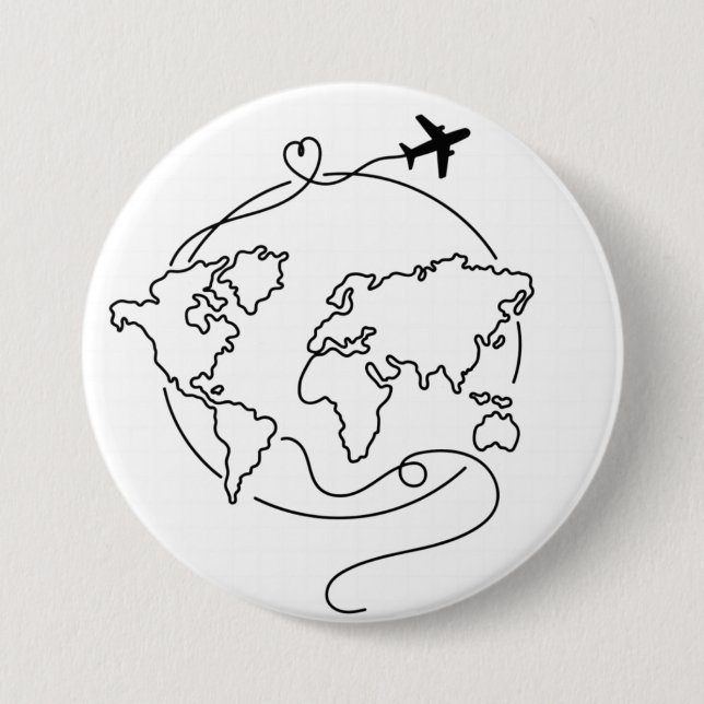 Bóton Redondo 7.62cm 🌍 amor ao redor do mundo ✈️ (Frente)