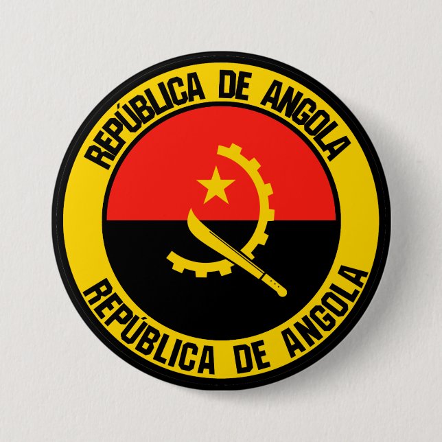 Bóton Redondo 7.62cm Angola Round Emblem (Frente)