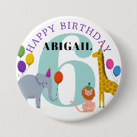 Animais Safari Coloridos Feliz Aniversário Ano