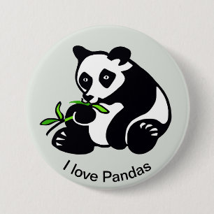 Bóton Redondo 7.62cm Animais selvagens - Adoro PANDAS - Vida selvagem -