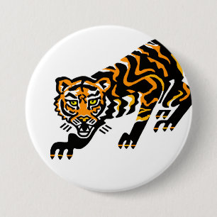 Bóton Redondo 7.62cm Animais selvagens - TIGER Gráfico - Vida selvagem