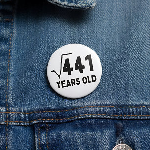 Bóton Redondo 7.62cm Aniversário de 21 anos de Matemática Engraçado