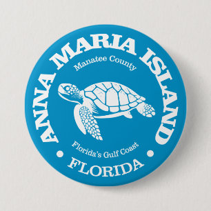 Bóton Redondo 7.62cm Anna Maria Island (tartaruga marinha)