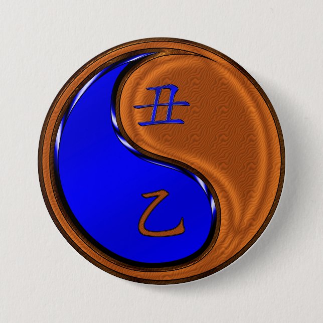 Bóton Redondo 7.62cm Ano do Ox da Madeira (Frente)