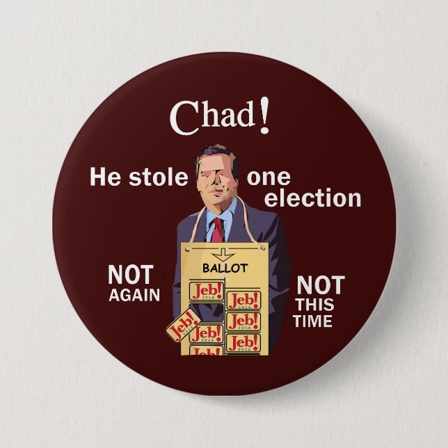 Bóton Redondo 7.62cm Anti-Jeb Bush 2016 (Frente)