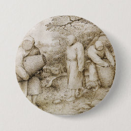 Bóton Redondo 7.62cm Apicultores por Pieter Bruegel, o Velho