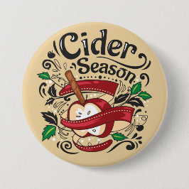 Bóton Redondo 7.62cm Apple Cider Season, ilustração gráfica
