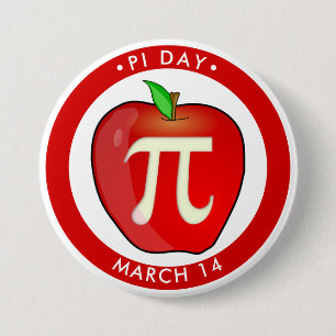 Bóton Redondo 7.62cm Apple Pi Day Pun