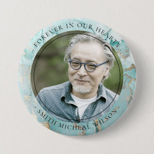 BÓTON REDONDO 7.62CM AQUA DUSKY BLUE AGATE SYMPATHY FOTO MEMORIAL