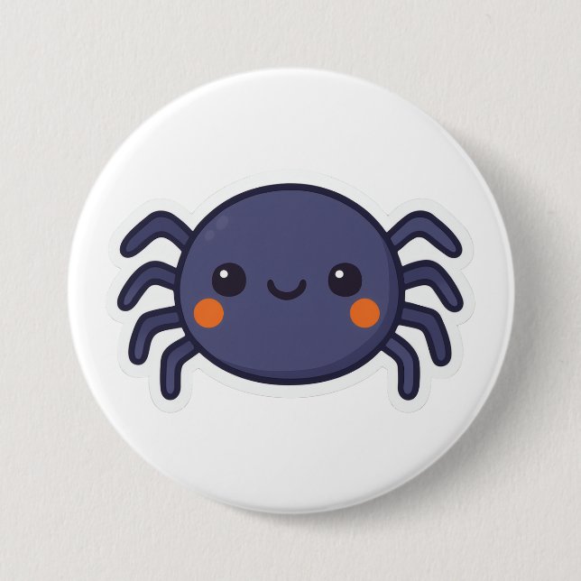 Bóton Redondo 7.62cm Aranha Kawaii Cute (Frente)
