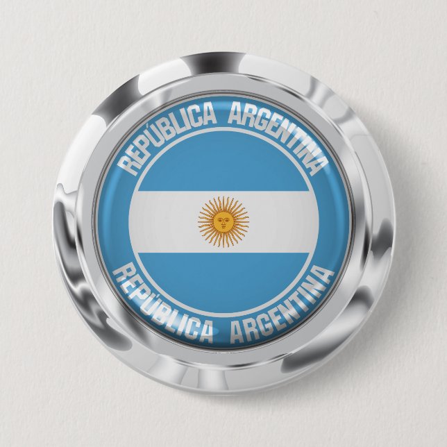 Bóton Redondo 7.62cm Argentina Round Emblem (Frente)