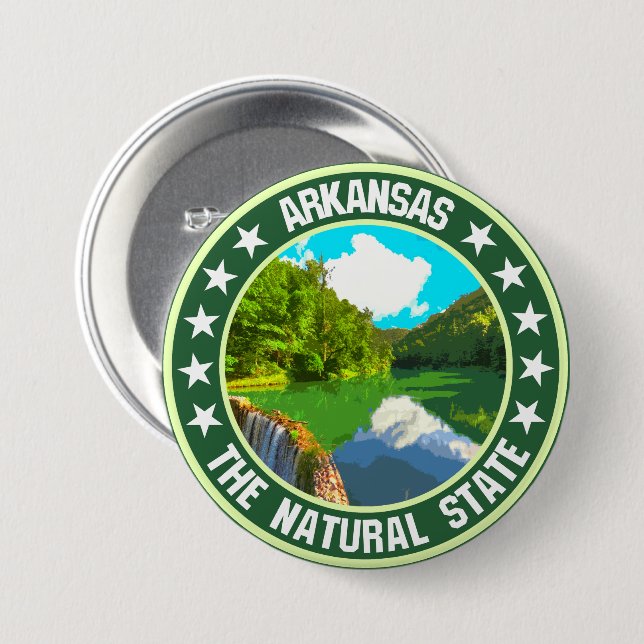 Bóton Redondo 7.62cm Arkansas (Frente & Verso)