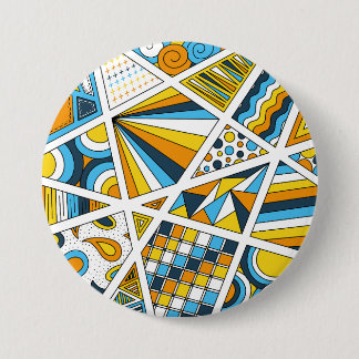 Bóton Redondo 7.62cm AroAce Pride Zen Doodle Sinalizador sunset Moderno