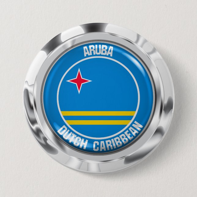Bóton Redondo 7.62cm Aruba Round Emblem (Frente)
