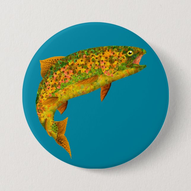 Bóton Redondo 7.62cm Aspen Leaf Rainbow Trout 2 (Frente)