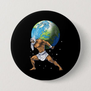 Bóton Redondo 7.62cm Atlas de Deus da mitologia grega