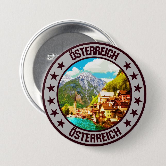 Bóton Redondo 7.62cm Áustria (Frente & Verso)