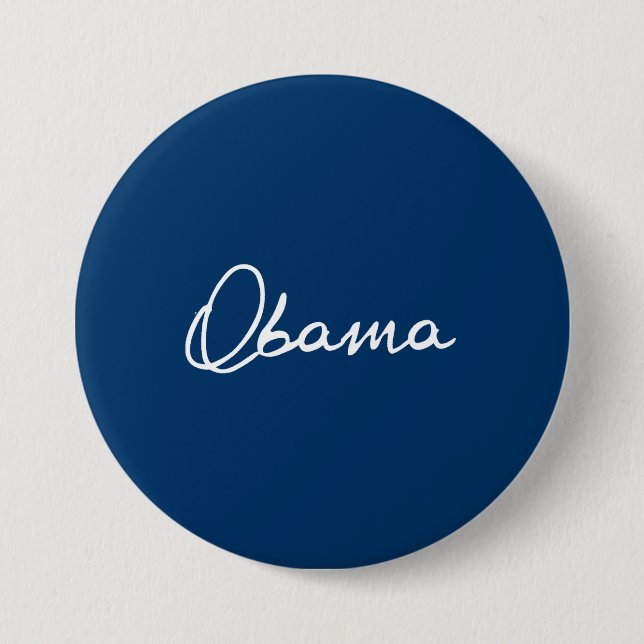 BÓTON REDONDO 7.62CM AUTOGRAFIA OBAMA (Frente)