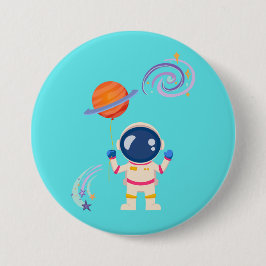 Bóton Redondo 7.62cm Aventuras de desenho animado espacial.