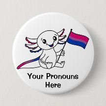 Axolotl cômodo com Sinalizador de Orgulho Bissexua