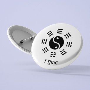 Bóton Redondo 7.62cm Ba Gua, oito trigramas, yin yang personalizável