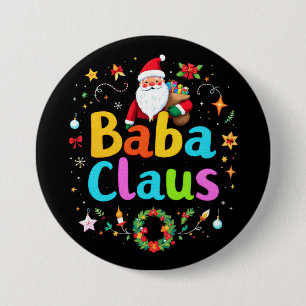 Bóton Redondo 7.62cm Baba Claus Engraçado Vovó Xmas: Matriz Familiar Pe
