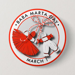 Bóton Redondo 7.62cm Baba Marta Day Martenitsa