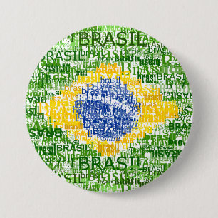 Bóton Redondo 7.62cm Bandeira brasileira - Brasil Textual