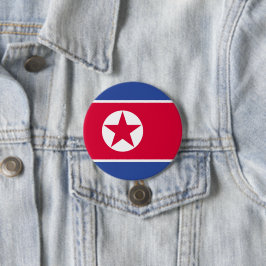 Bóton Redondo 7.62cm Bandeira da Coreia do Norte