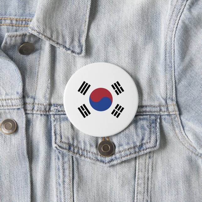 Bóton Redondo 7.62cm Bandeira da Coreia do Sul (In Situ)