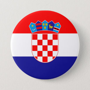 Bóton Redondo 7.62cm Bandeira da Croácia