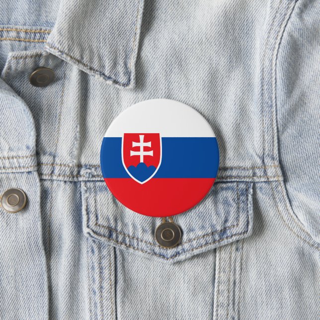 Bóton Redondo 7.62cm Bandeira da Eslováquia (In Situ)