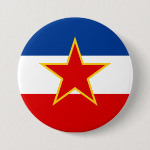 Bóton Redondo 7.62cm Bandeira da Iugoslávia